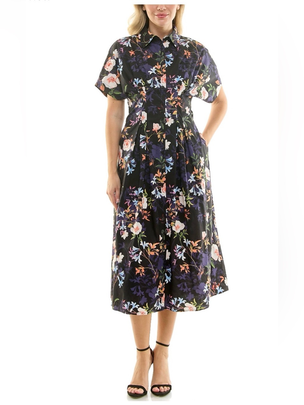 Nicole Miller Women’s Pin-tuck Waist Shirtdress
